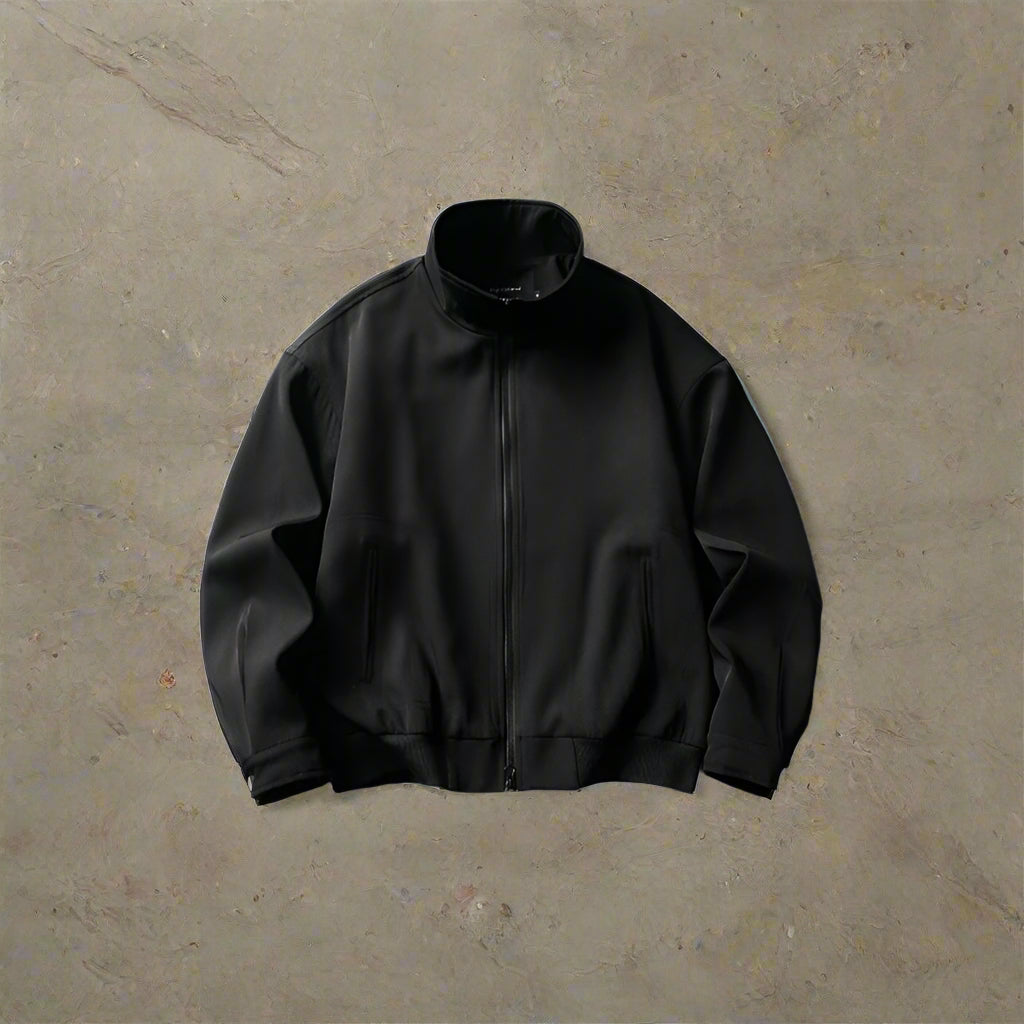 S4C Men’s Loose Fit Zipper Jacket – Stand Collar Streetwear Layer