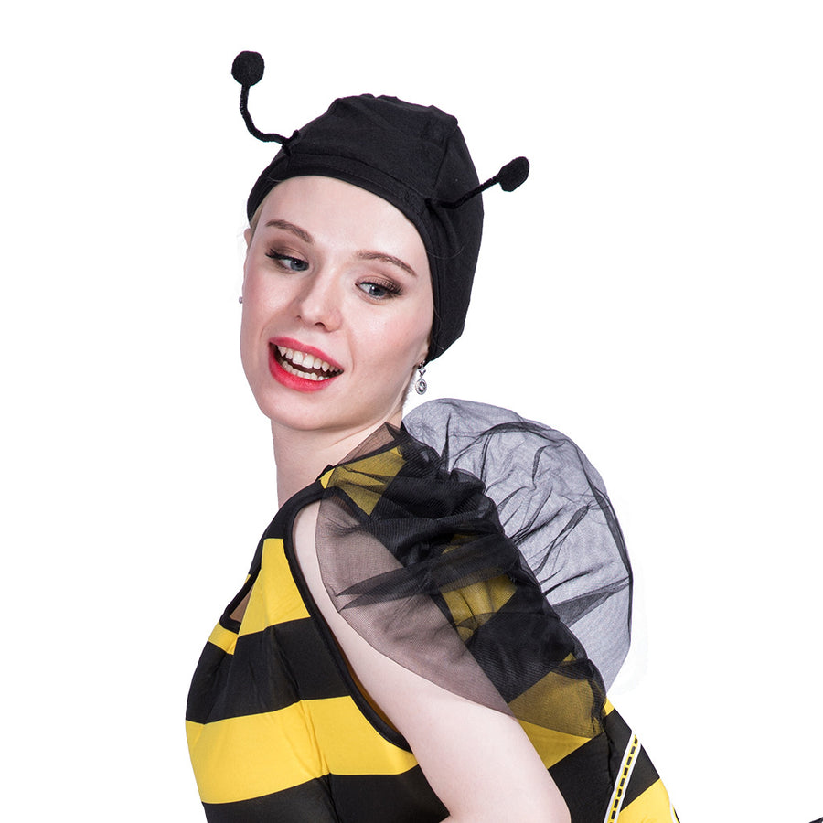 Halloween  yellow and black stripes sleeveless insect cute bee COS costume