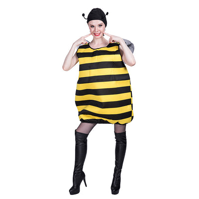 Halloween  yellow and black stripes sleeveless insect cute bee COS costume
