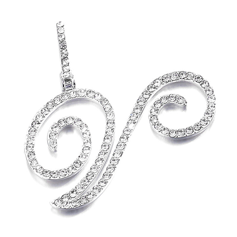 Hip Hop Grass Letter Pendant – Melon Seed Buckle Cuban Chain Accessory