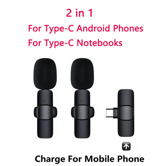 Bluetooth Mini Lavalier Microphone – Wireless USB Lapel Mic for Phone & PC