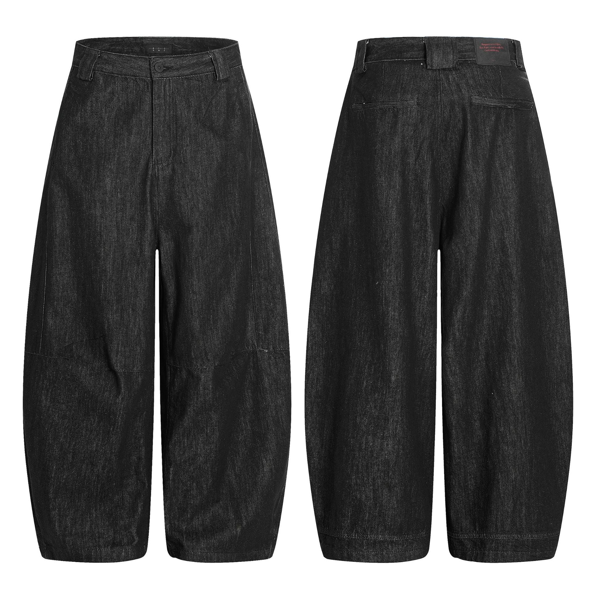 Black Tapered Jeans for Men and Women Casual Wide-Leg Long Pants