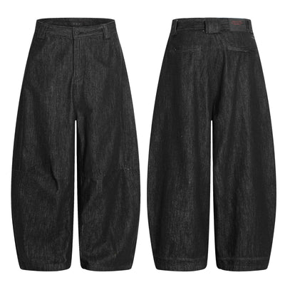 Black Tapered Jeans for Men and Women Casual Wide-Leg Long Pants