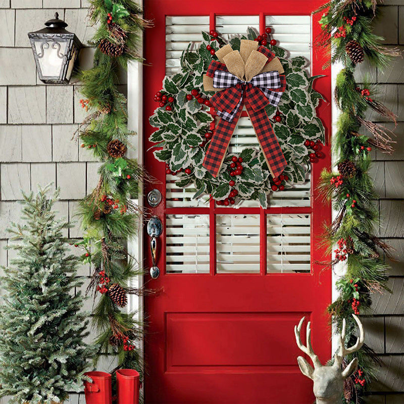 Christmas decorations, Christmas bows, Christmas wreaths, Christmas tree pendants, gift boxes, checkered ribbons, etc