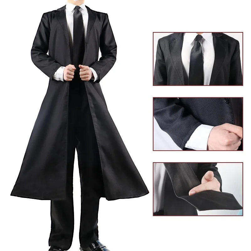 Makima Cosplay Costume Wig Women Men Trench Coat Jacket Black Suit Uniform Halloween Carnival Party Anime Outfits