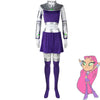 Starfire Cosplay Costume Women Disguise Dress Uniform Purple Skirts Tops Set Had Props Female Halloween Carnival Party Suit