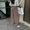 White Denim Pants Women's Flare Trousers Korean High-Quality Simple Wide-Leg Slimming Pear-Shaped Denim Long Pants