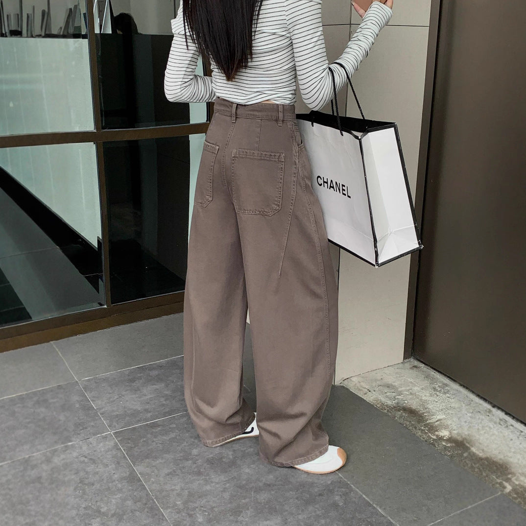 White Flare Denim Pants – High-Quality Korean Wide-Leg Trousers for Women
