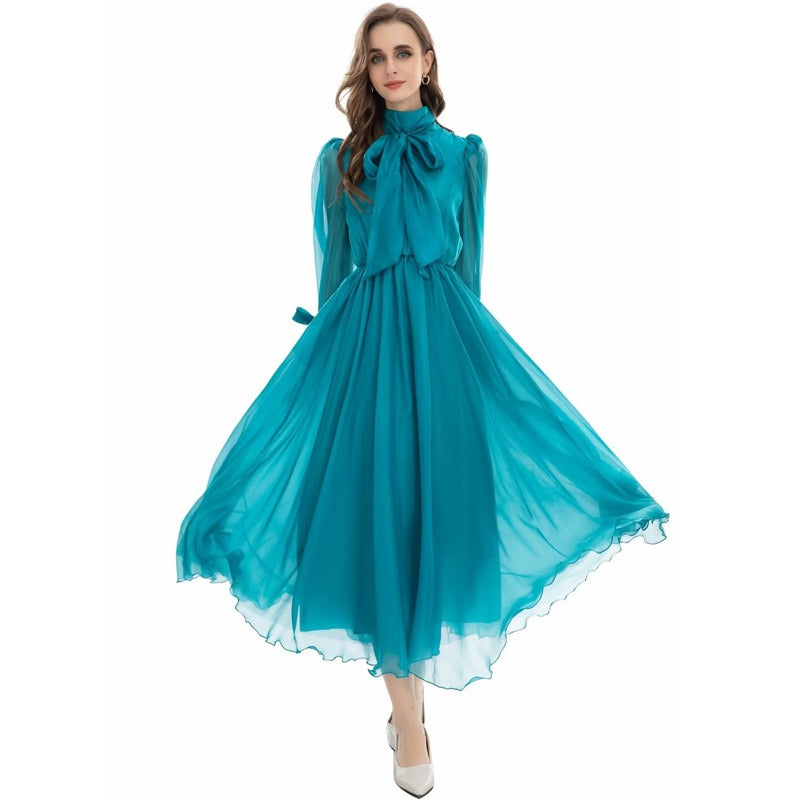 Lake Blue Flowing Dress – Elegant Women’s Maxi Dress for Summer & Special Occasions