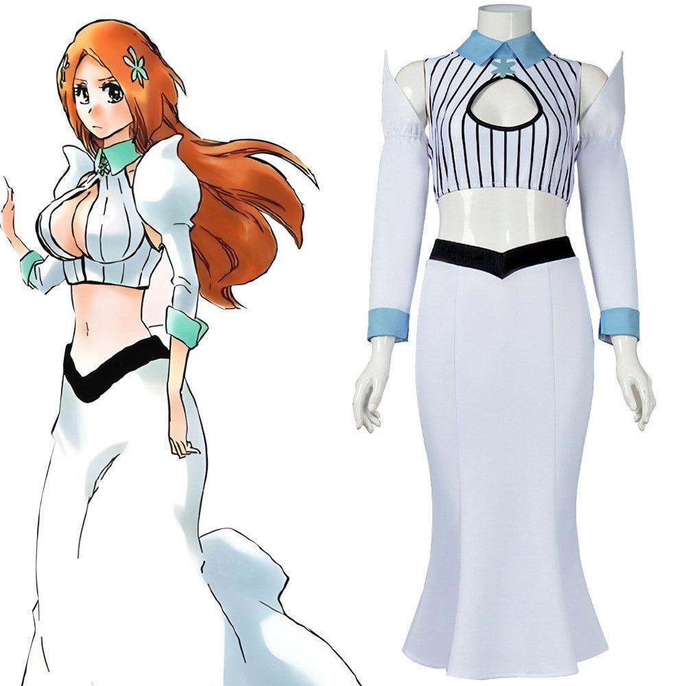 Orihime Inoue Cosplay Costume Sexy White Shirt Skirt Suit Halloween Carnival Costume