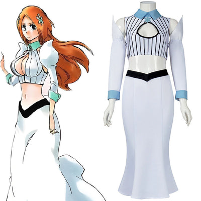 Orihime Inoue Cosplay Costume Sexy White Shirt Skirt Suit Halloween Carnival Costume