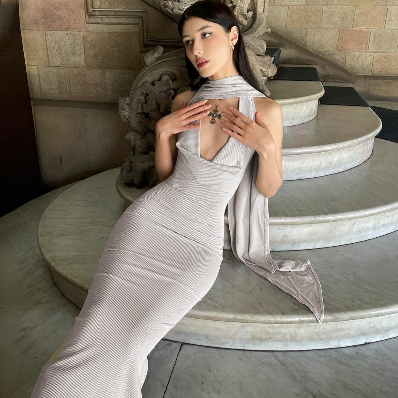 Women Sleeveless Slim Bodycon Evening Dress – Chic, Sculpted, Unforgettable