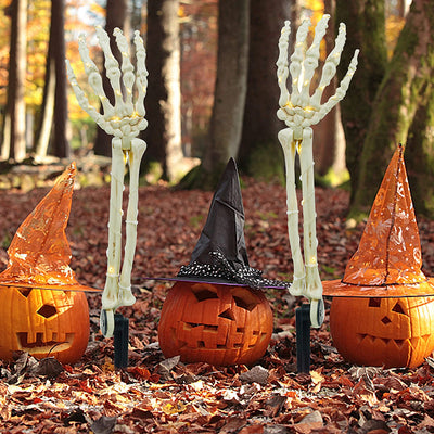 Halloween Ghost Hand Floor Lamp Led Copper Wire Light String Luminous Skull Hand Ghost Festival Layout Props
