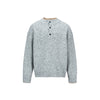 Henley Collar Design Unisex Lazy Style Casual Sweater