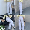High-quality Pure Cotton White Denim Pants for Women,Loose Wide-leg Trousers with High Waist and Relaxed Fit Flare Long Pants
