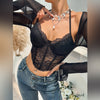 Lace Mesh Steel Ring Boned Shapewear Adjustable Strap Elegant Versatile Outerwear Women's Top