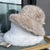Fluffy Faux Fur Bucket Hat  Winter Hat