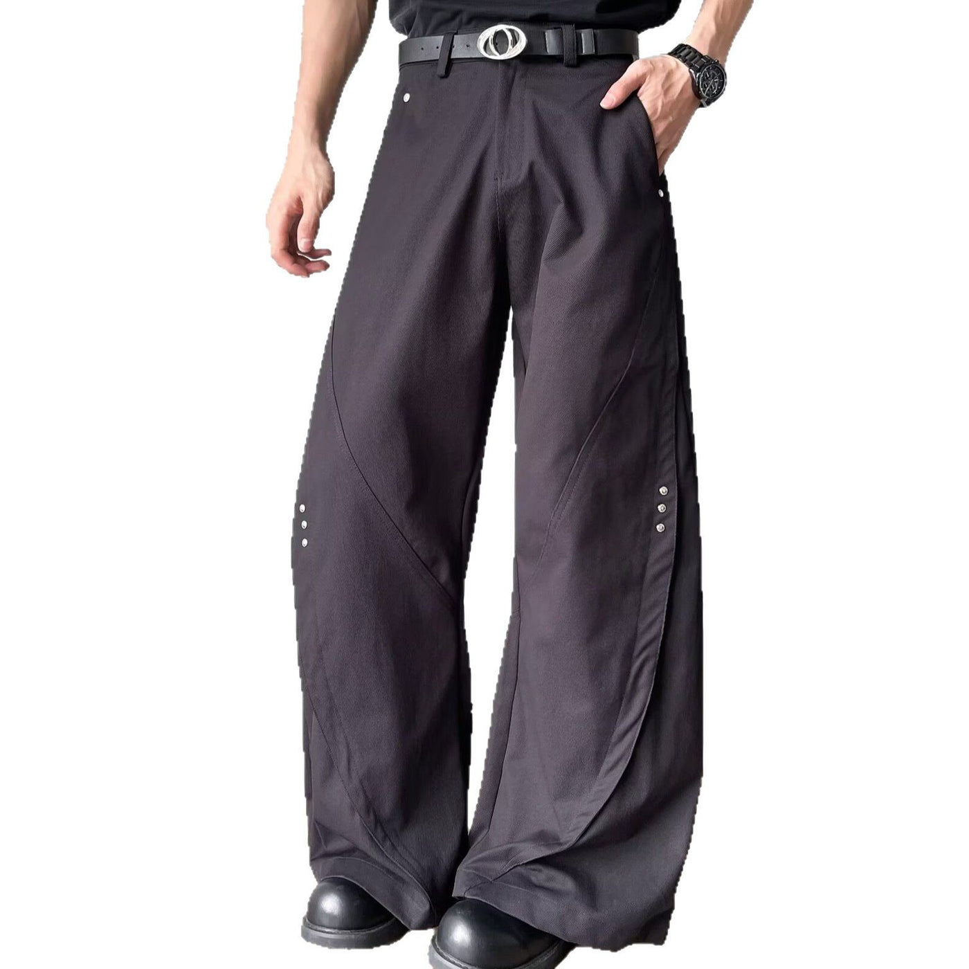 Men's Rivet Bending Knife Casual Trousers – Rugged Streetwear Edge