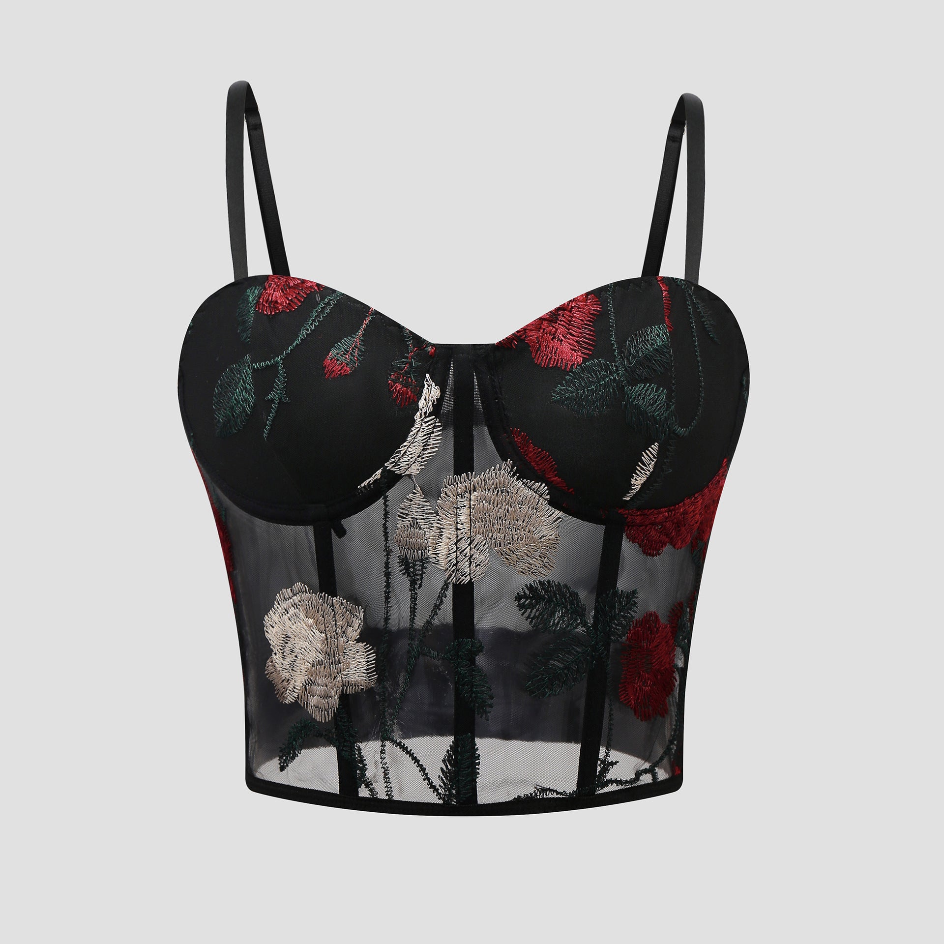 S4c Flower embroidery suspender