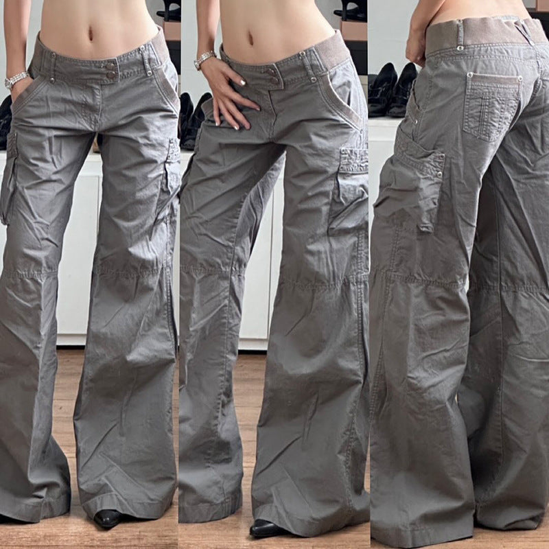 High street two button multi pocket casual pants