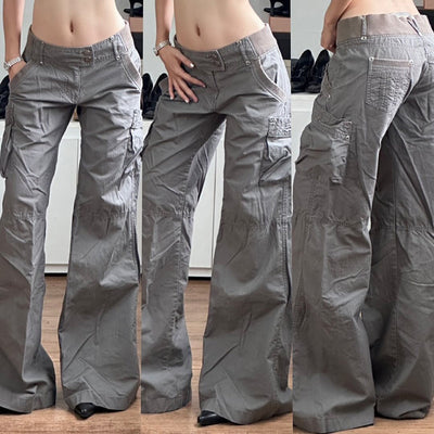 High street two button multi pocket casual pants