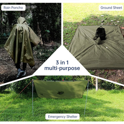 Unisex Waterproof Hooded Rain Coat/Poncho – Lightweight Outdoor Shell for Hiking, Fishing & Climbing