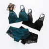 Jacquard Lace Wireless Push-Up Bra Set – Soft, Sculpted, and Seriously Sexy
