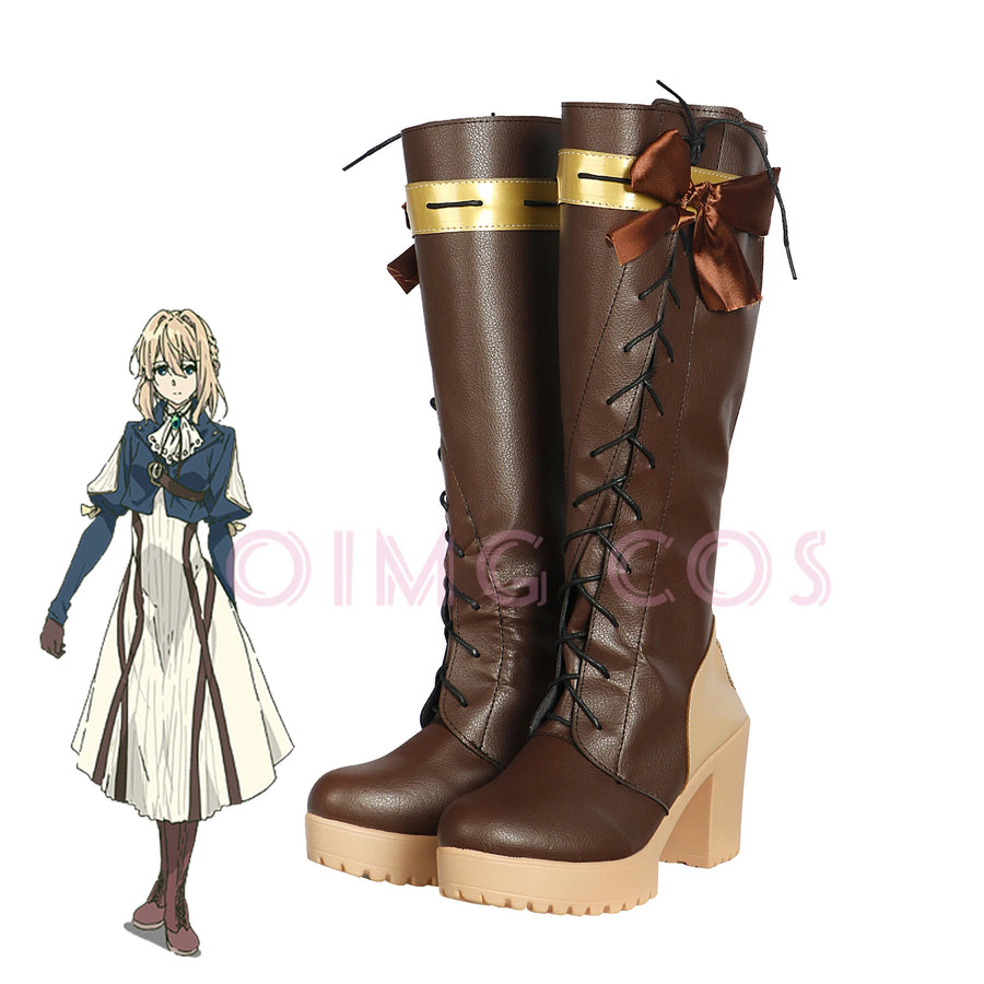 Violet Evergarden Cosplay Shoes – Elegant Boots for Halloween & Anime Carnival