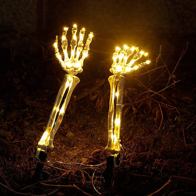 Halloween Ghost Hand Floor Lamp Led Copper Wire Light String Luminous Skull Hand Ghost Festival Layout Props