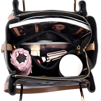 S4C  Women's Fashion Embossed Tote Bag Large Capacity Maternity Bucket Bag