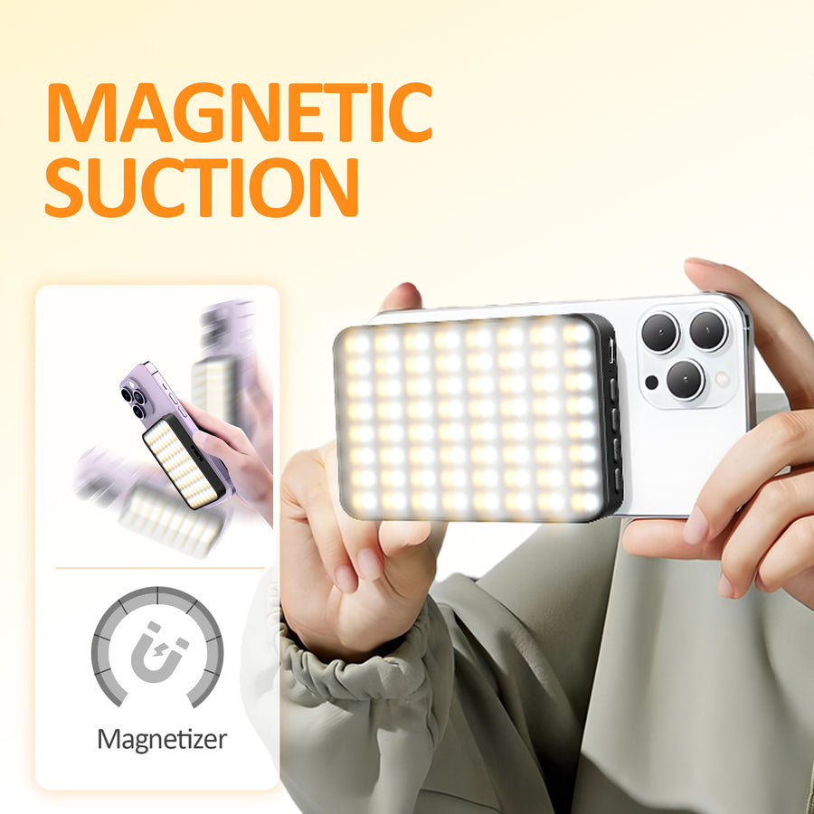 Magnetic LED Fill Light – Pocket-Sized Lighting for Video Calls, Photography & Live Broadcasts