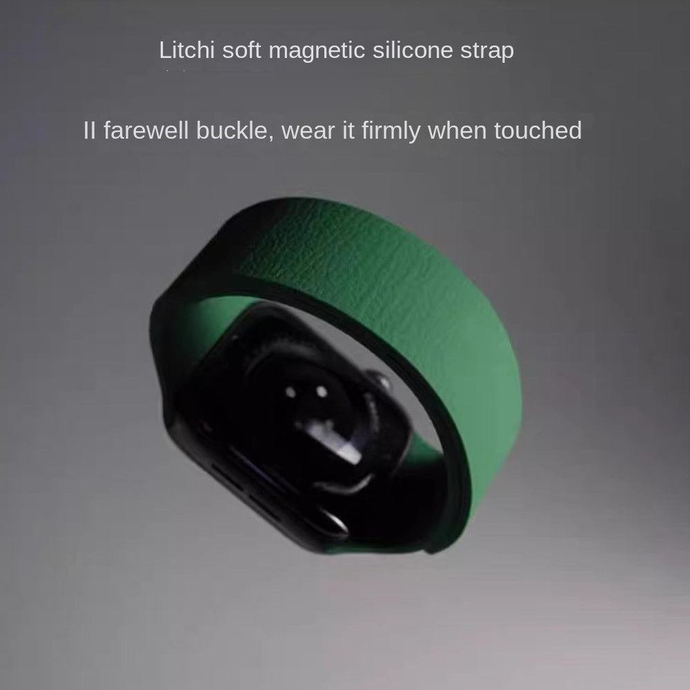 Silicone Watch Band with Magnetic Closure – Lychee Pattern Strap