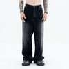 Black and Grey Straight Loose Casual  Denim Pants for Men and Women