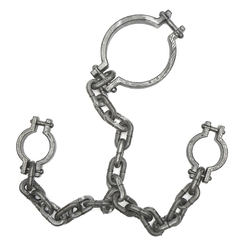 Halloween Props Chain Handcuffs Cosplay Prisoners Dress Up Handcuff Wrist Shackles Tooks Costume Party Trick Props Supplies