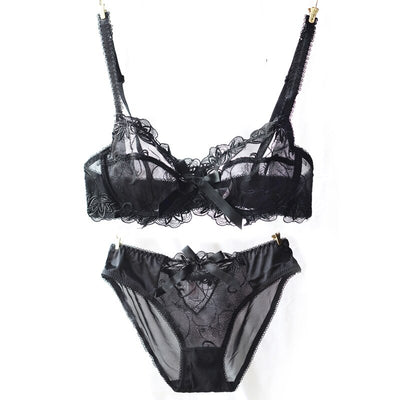 Transparent Lace Embroidery Bra & Panty Set – Ultra-Thin, Ultra-Sexy, Made to Flaunt