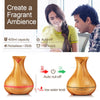 S4C Aroma Essential Oil Diffuser Ultrasonic Air Humidifier with Wood Grain 7 Color Changing LED Lights for Office Home 400ml