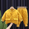 S4C Winter Boys Clothing Sets Alphabet Fashion Warm Coat And Pants 2Pcs Boys Suits Birthday Gifts New Kids Clothes
