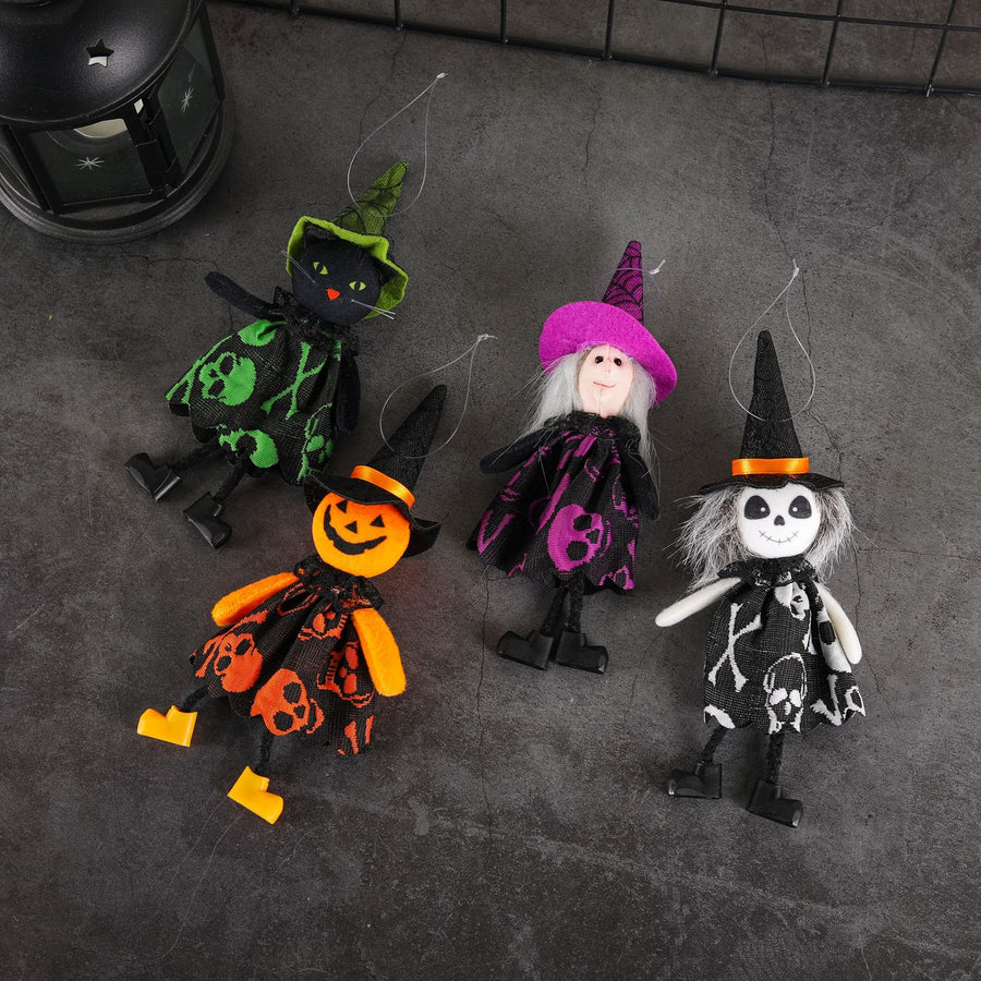 Halloween Decoration Supplies Ghost Festival Creative Cartoon Pumpkin Witch Pendant Children's Party Props Supplies