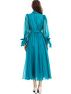 Lake blue flowing dress for women