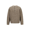 Henley Collar Design Unisex Lazy Style Casual Sweater