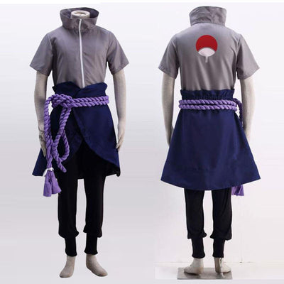 Uchiha Sasuke Cosplay Costume Wig Anime Suit Halloween Comic Clothes Outfit for Adult and Children