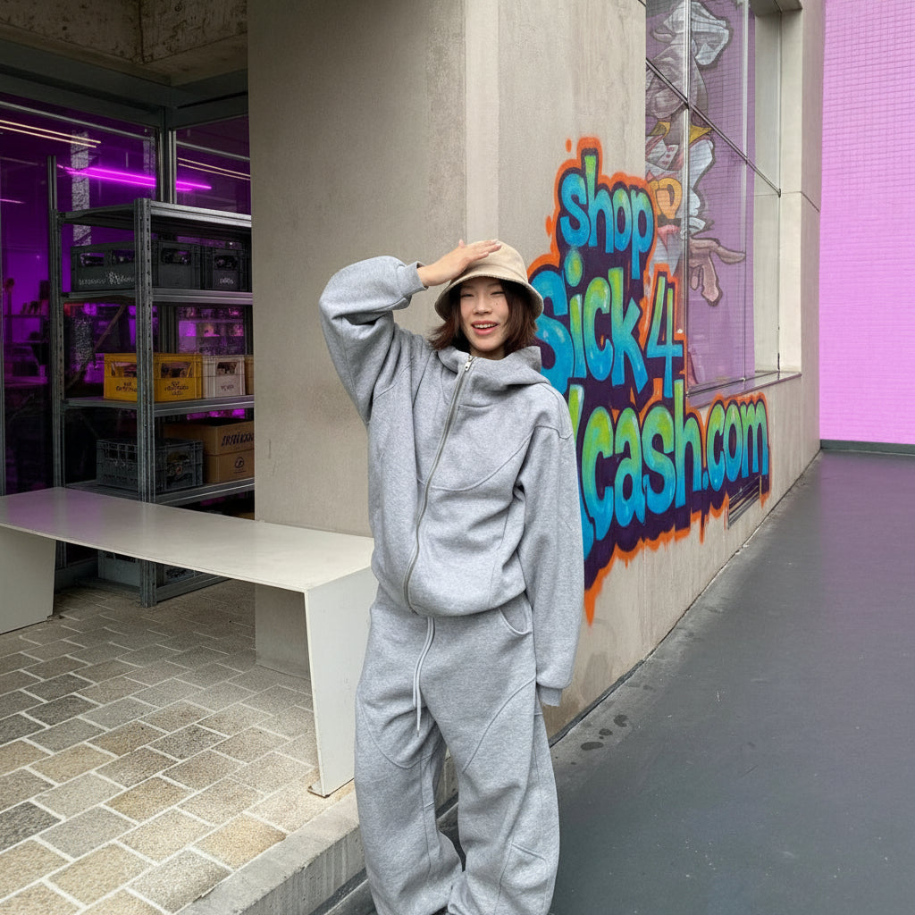 Gray hoodie with sweatpants