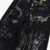 Graffiti washed denim jeans for men and women