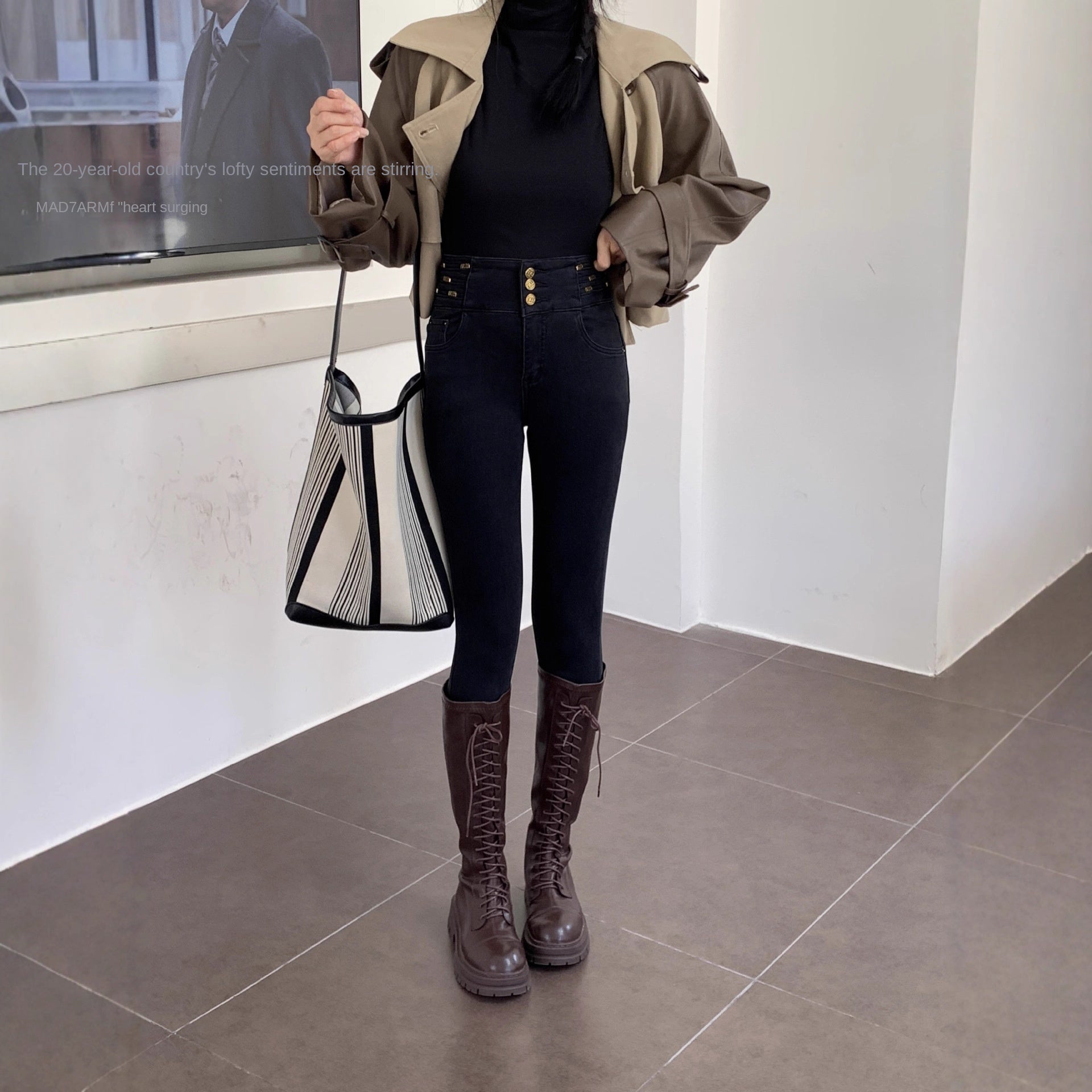 High-Waisted Stretch Denim Pants – Slimming, Hip-Lifting Skinny Fit for Women