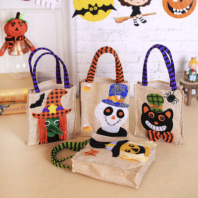 Halloween Carrier Bag Pumpkin Ghost Pattern Bag Candy Gift Holder Shopping Bags