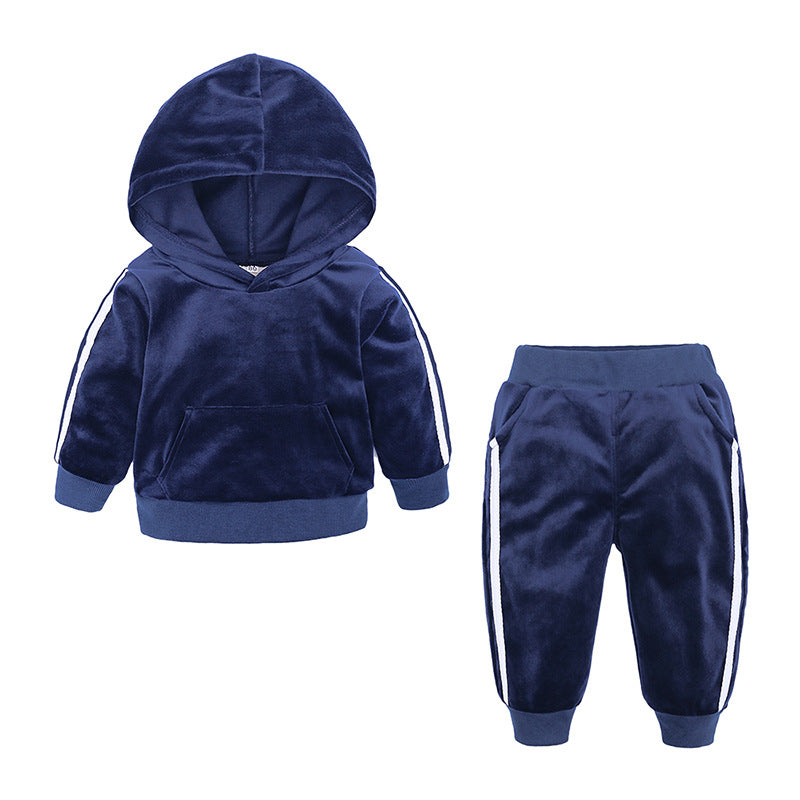 S4CChildren's Gold Velvet Two-Piece Set – Sports Meets Royalty