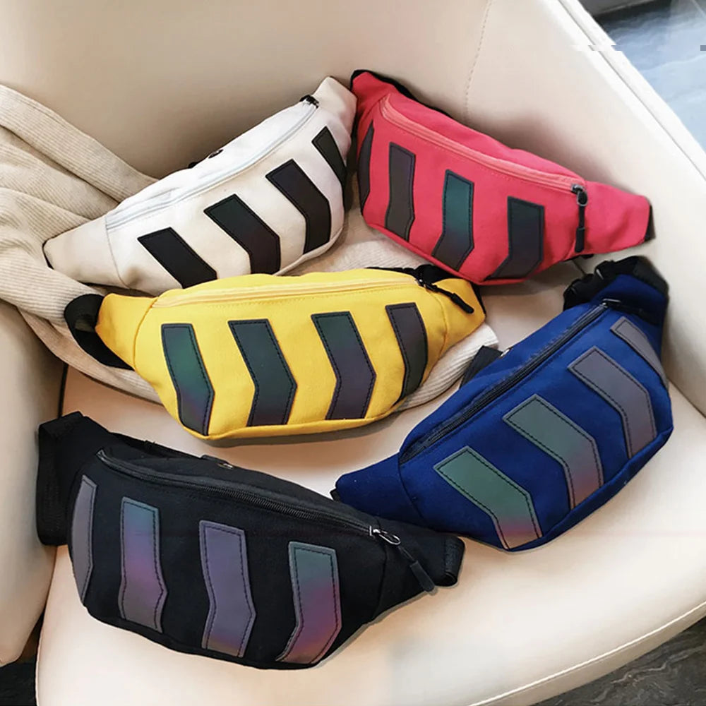 S4C Men’s Canvas Chest & Waist Bag – Reflective Street Crossbody Pack