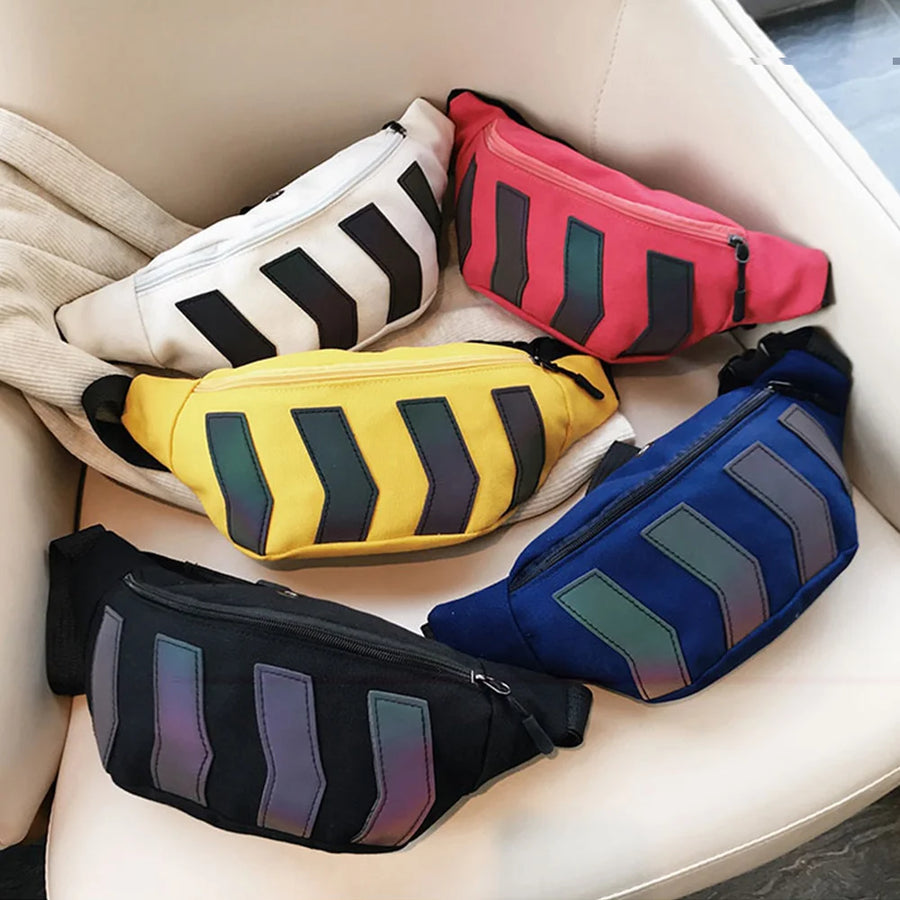 S4C Men’s Canvas Chest & Waist Bag – Reflective Street Crossbody Pack