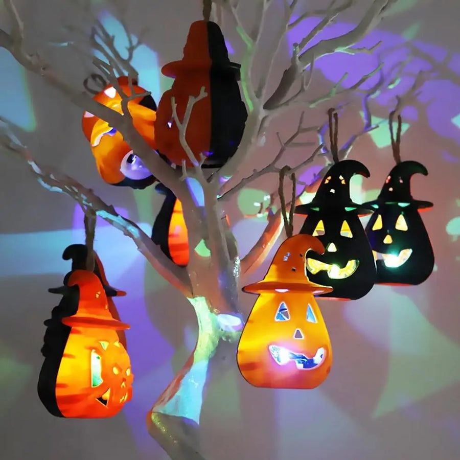 LED Halloween Pumpkin Light Lamp Home Garden Party Outdoor Halloween Decoration Lantern Light New Hooded Scary Skull Lamp