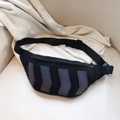 S4C Chest Bag for Men Waist Bag Canvas Male Street Reflective Crossbody Pack